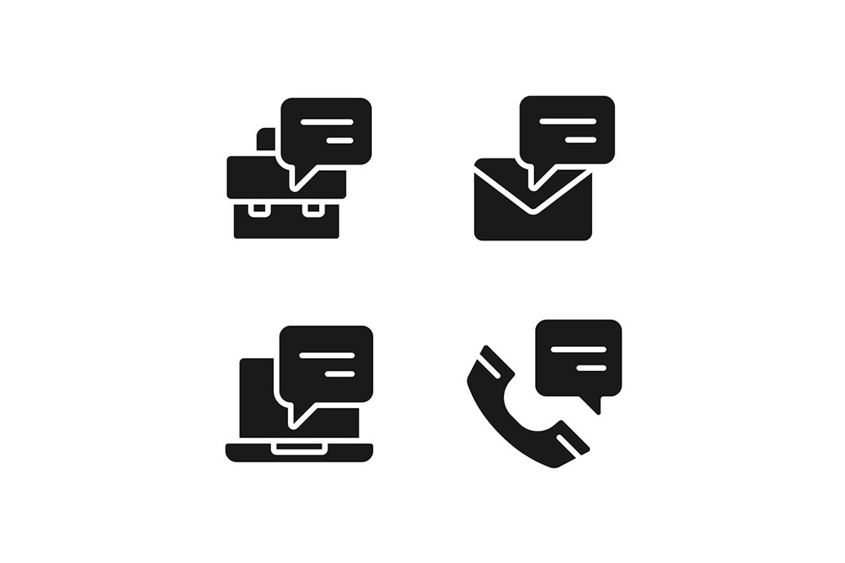 Chat balloons in communication, a Solid Icon by IMG Visuals