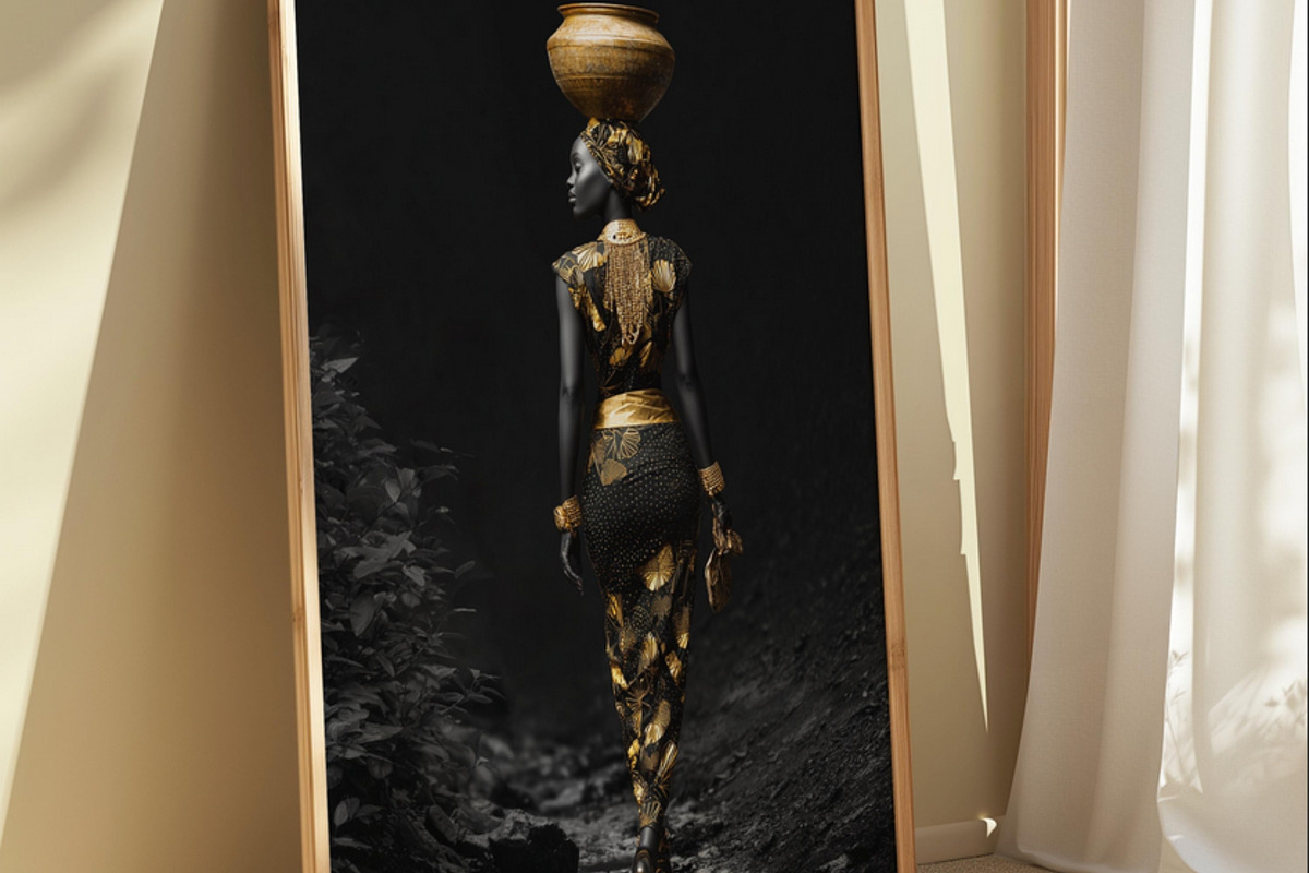 Golden Midas Africa Wall Art Set, a Decorative Illustration by PrintablesByFranklyn (Photo 7 of 10)