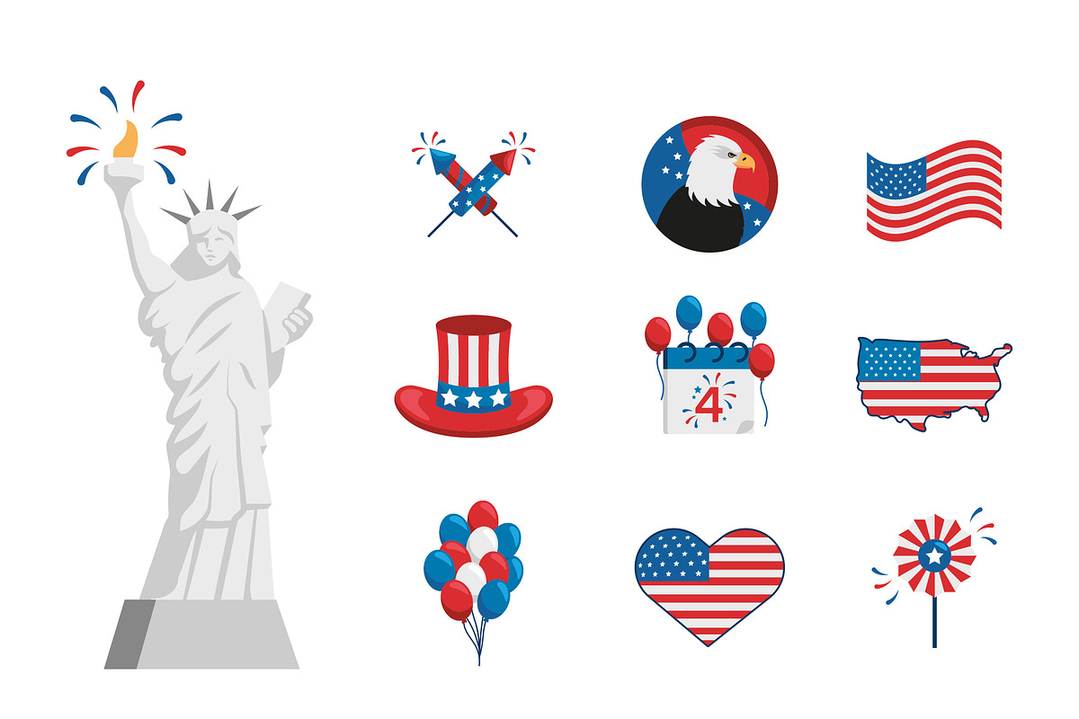 4th of July Illustration Set