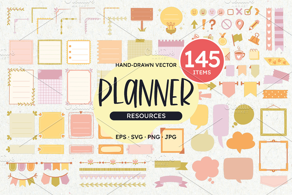 Stationery Set For Digital Planners, a Decorative Illustration by insemar (Photo 1 of 7)