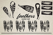 Feathers Vector Stamp Set, an Illustration by MyNatureGraphics (Thumbnail 1 of 2)