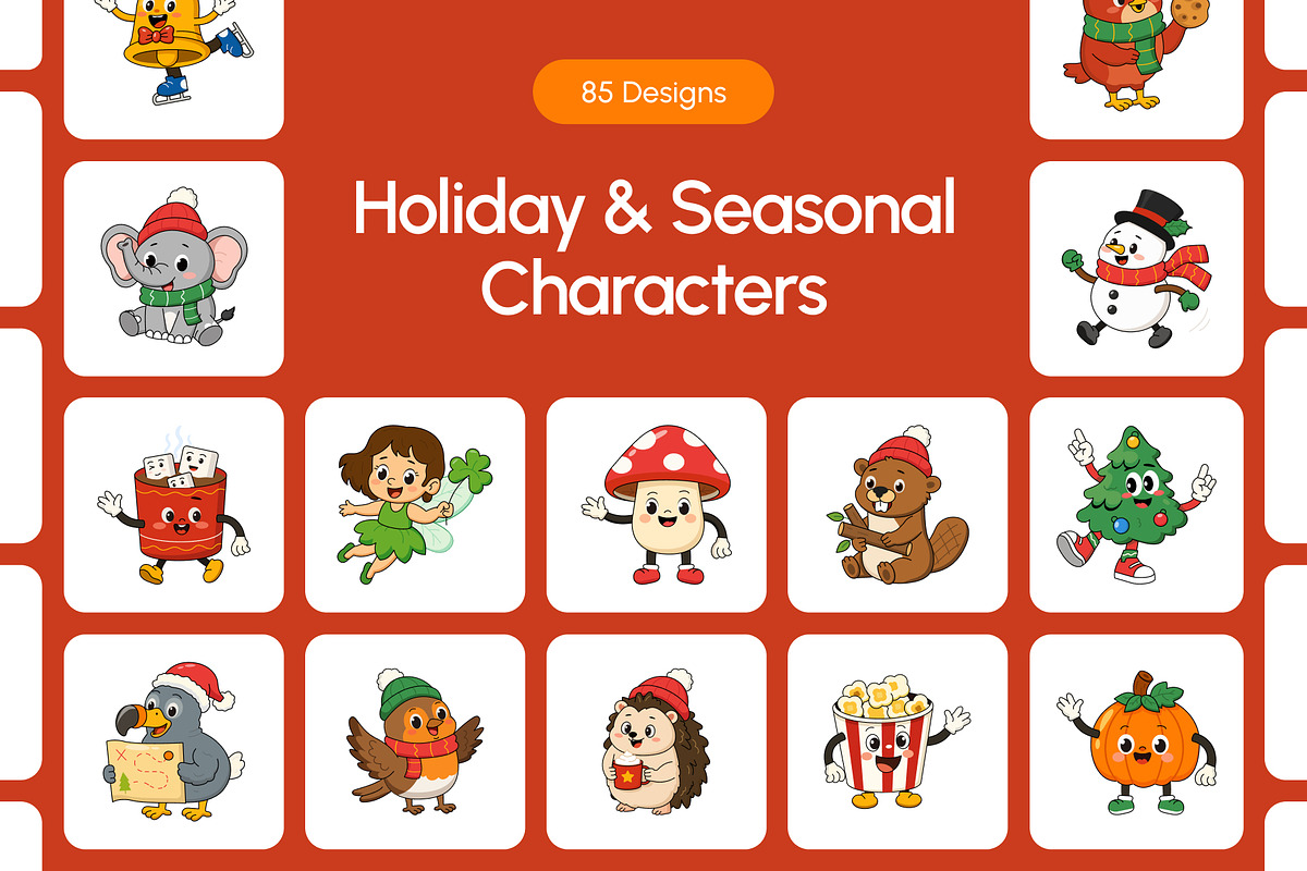 Holiday & Seasonal Characters Icons, an Emoji Icon by Brickclay (Photo 1 of 11)