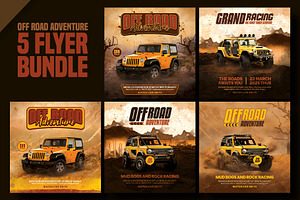 Off road adventure flyer template