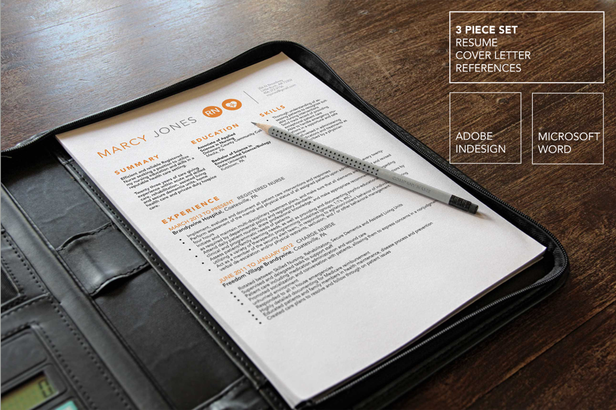 Nurse Resume, Cover Letter Template, a Resume Template by Scribbled Napkin Design (Photo 1 of 5)