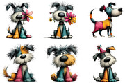 whimsical Colorful Dog Clipart, an Illustration by CraftArtStudio (Thumbnail 3 of 6)