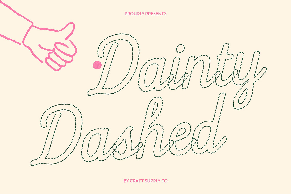 CS Dainty Dashed, a Script Font by Craft Supply Co. (Photo 1 of 8)