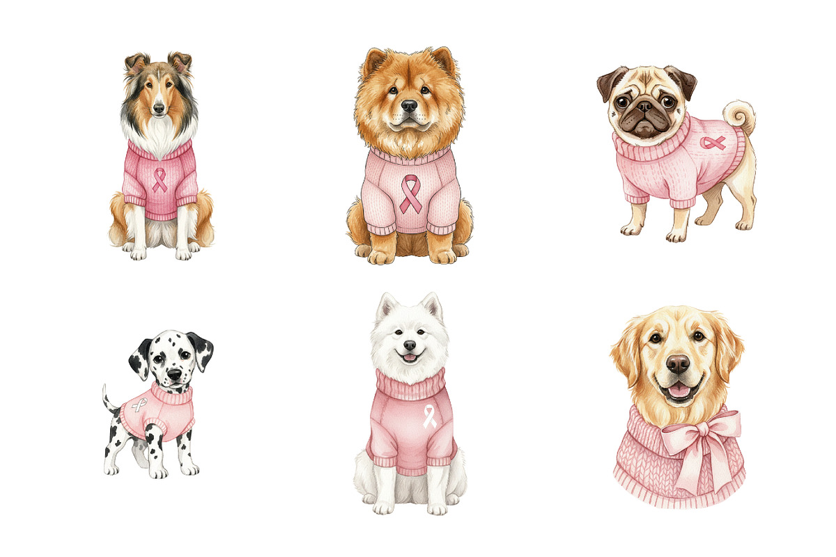 Watercolor Knitting Dog Clipart PNG, an Illustration by SinaCreation (Photo 3 of 7)