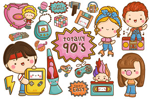 90s Kids Pop Culture Clipart