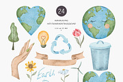 Earth Day Watercolor clipart, an Object Illustration by Daryartsy (Thumbnail 2 of 5)