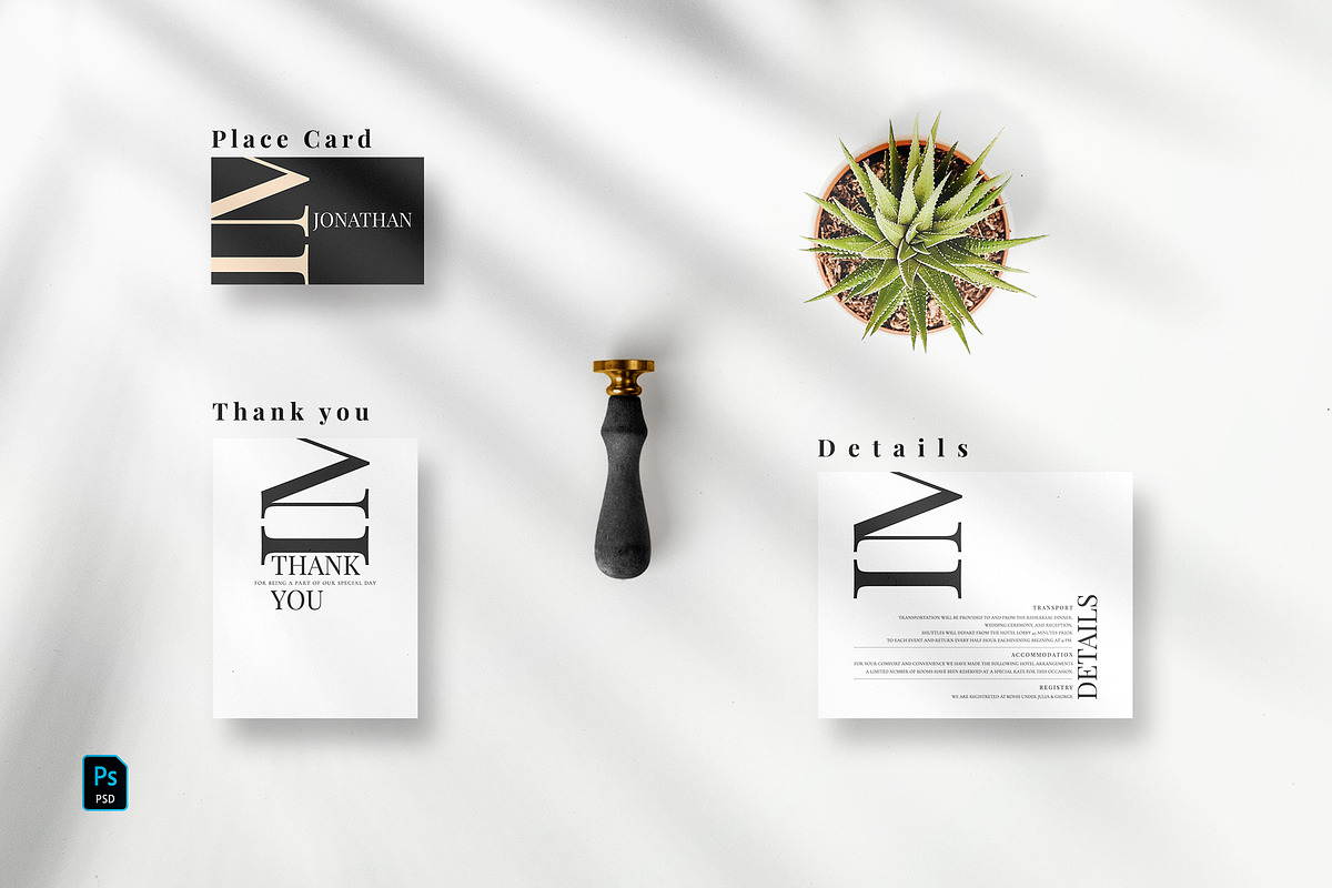 Modern Black Invitation Set, an Invitation Template by Azka Creative (Photo 5 of 5)