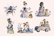 Blooming Country Set, an Animal Illustration by GiraffeCreative (Thumbnail 4 of 20)