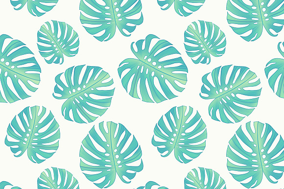 Monstera Leaves Seamless Pattern