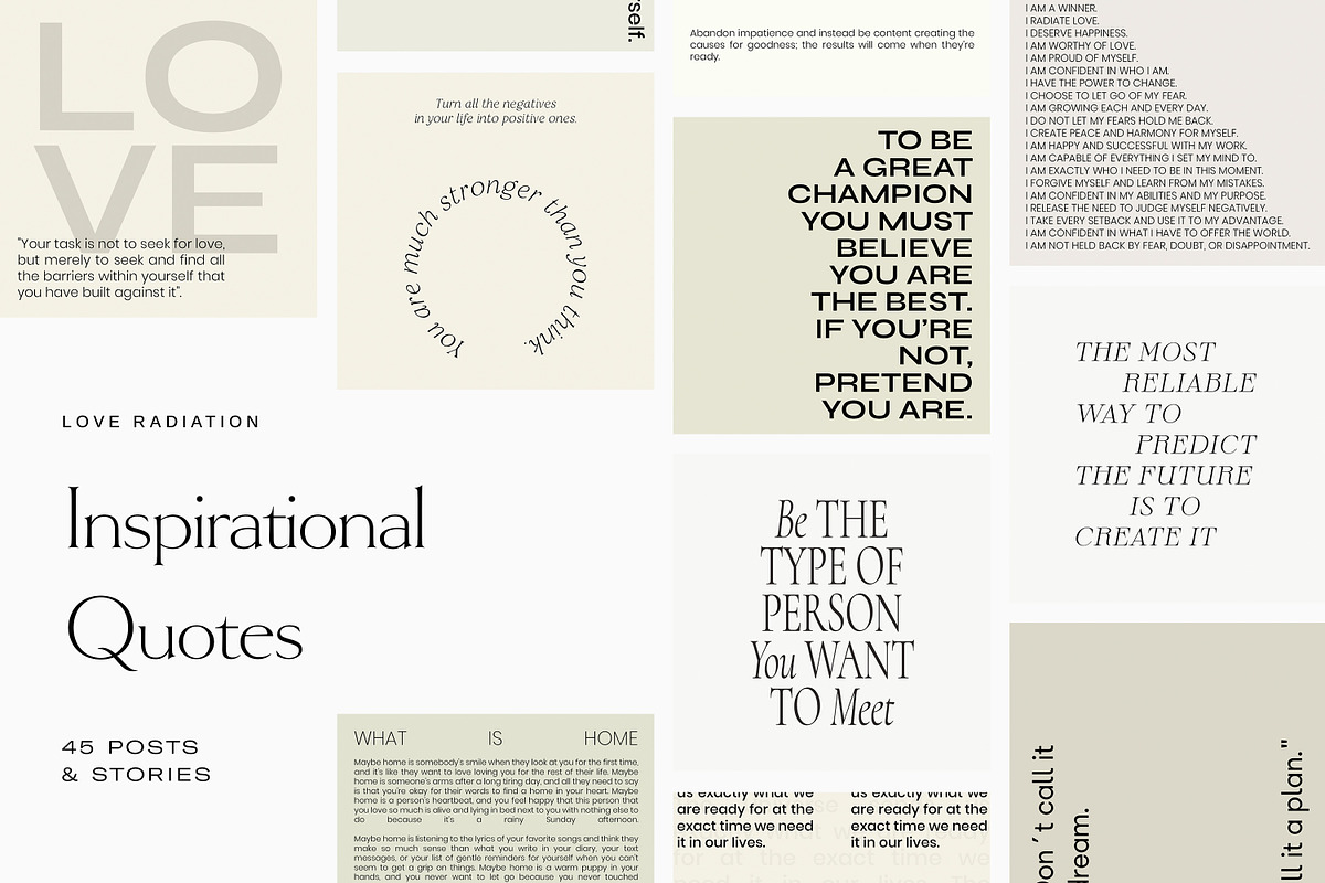 Instagram Quotes Posts Stories PS, a Social Media Template by Love Radiation Studio (Photo 1 of 19)