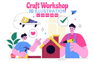 10 DIY Craft Workshop Illustration, a Person Illustration by denayunebgt