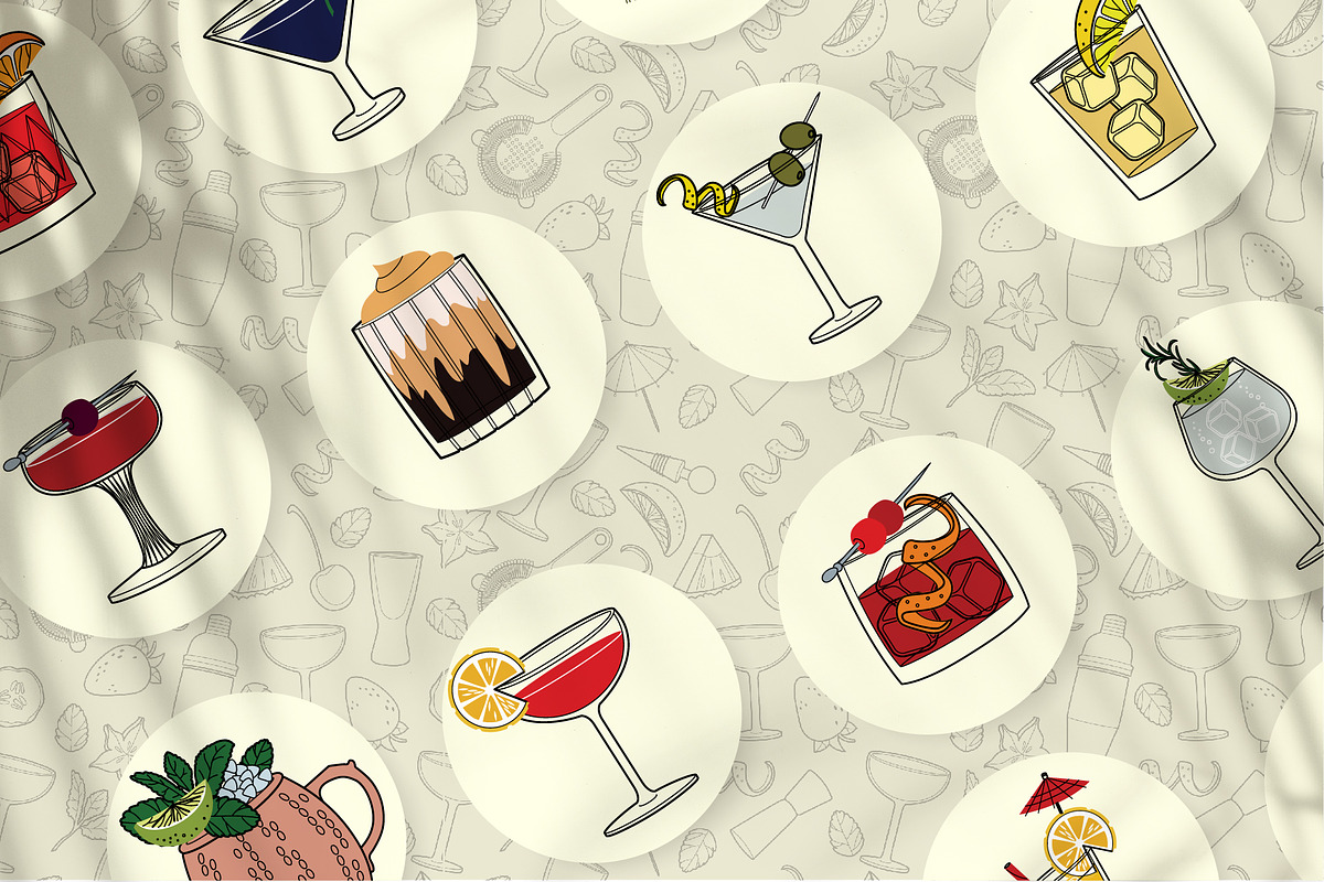 Elegant Bar Cocktail bundle, a Food Illustration by Chakraborty Design (Photo 2 of 13)