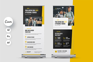 Personal Trainer Roll Up Banner, a Templates & Theme by artbart