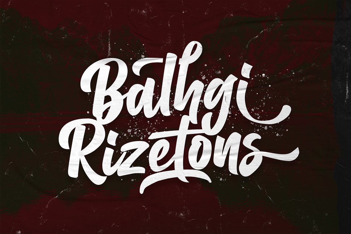 Balhgi Rizetons - Bold Script Font, a Script Font by StringLabs (Photo 1 of 10)