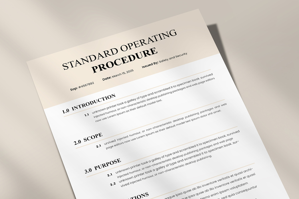 Operating Procedure, A4 & US Letter