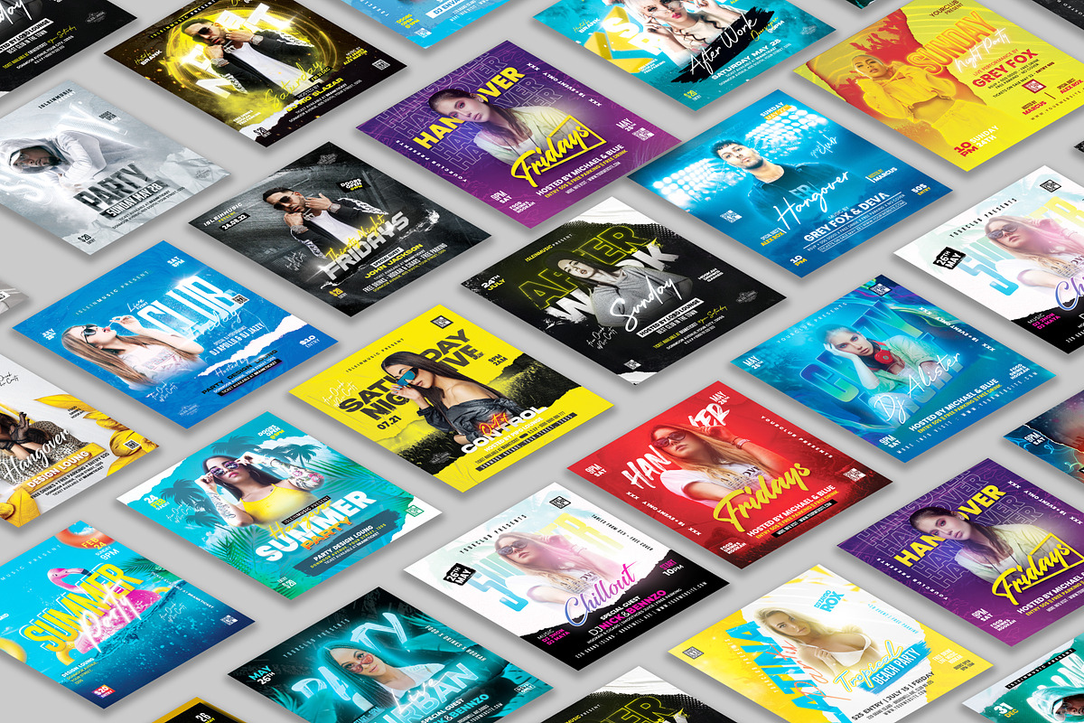 50 Night Club Party Flyer Bundle 3, a Flyer Template by NanoAgency (Photo 2 of 2)
