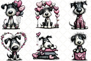 Whimsical Valentines Dog Clipart, an Animal Illustration by Black Bird Studio (Thumbnail 3 of 6)