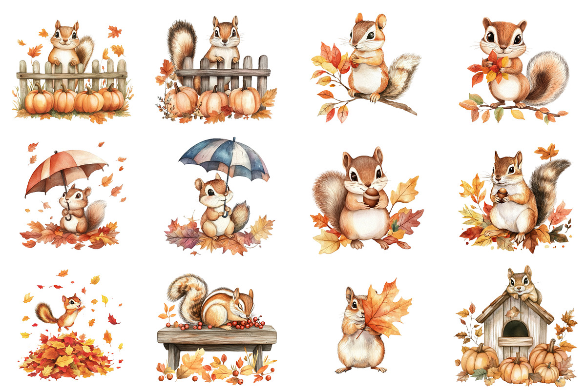 Autumn Eastern Chipmunk Sublimation, an Illustration by CitraGraphics (Photo 3 of 6)