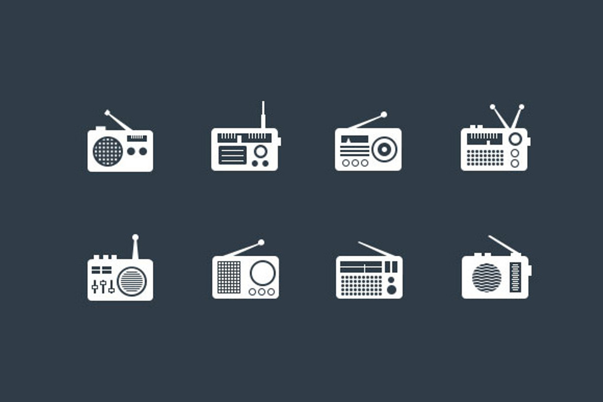 Eight Radio Icons