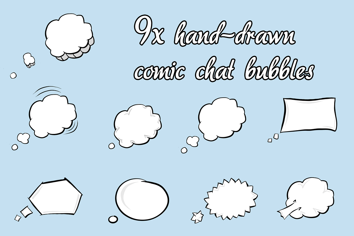 Set of hand drawn chat bubbles, a Templates & Theme by Knofe