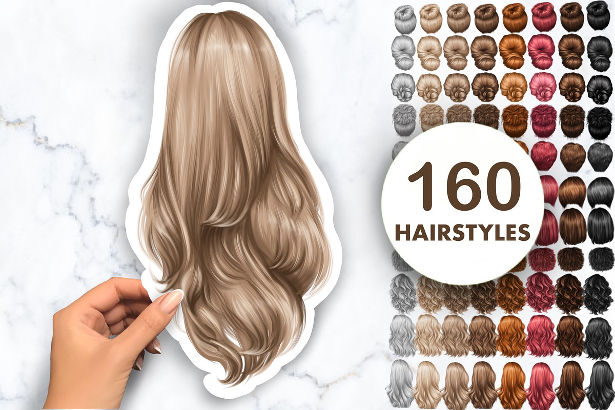 Natural hair clipart, an Illustration by Elenbushe (Photo 1 of 10)