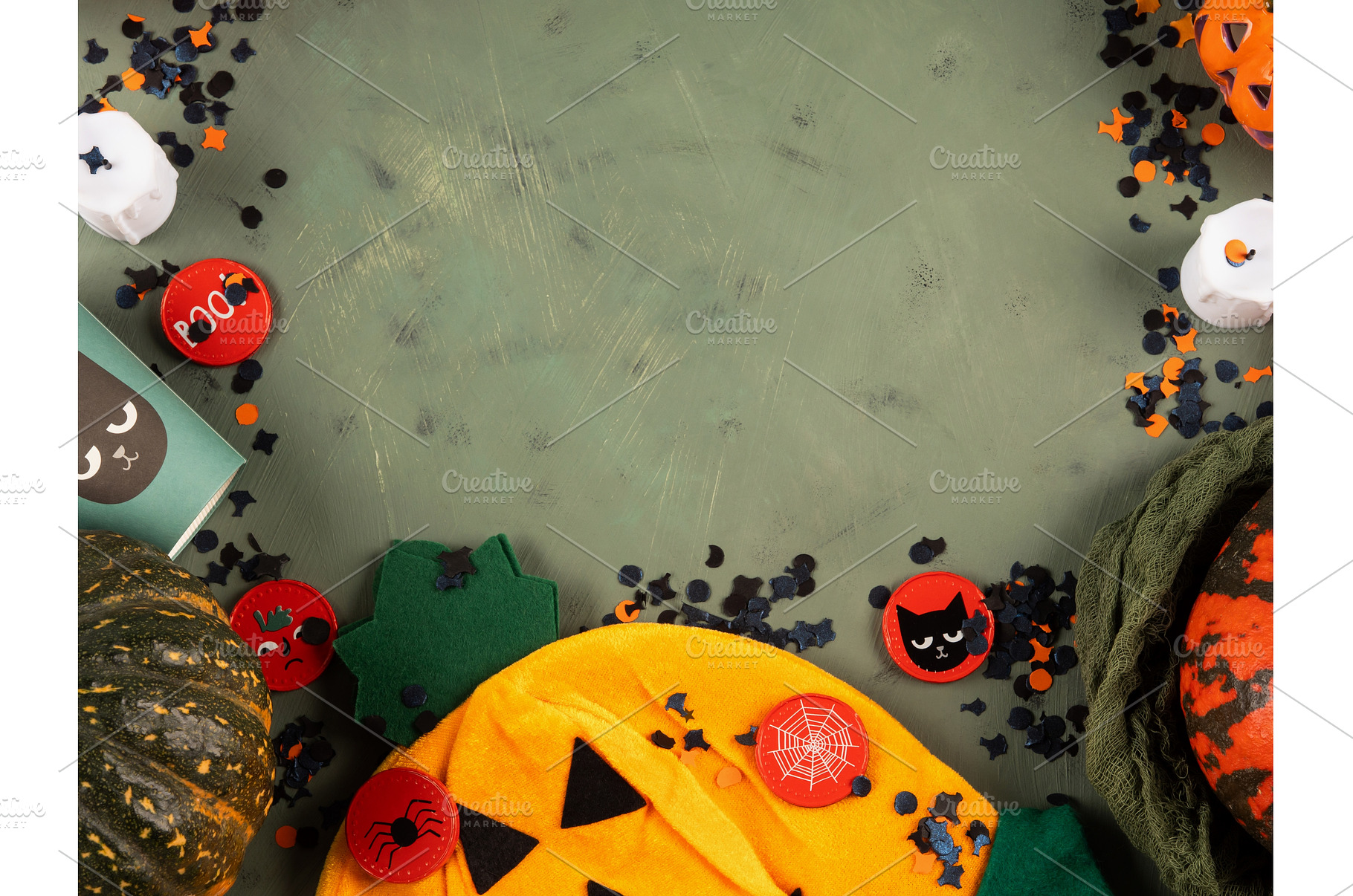 Halloween green frame background, a Holiday Photo by Lifemorning