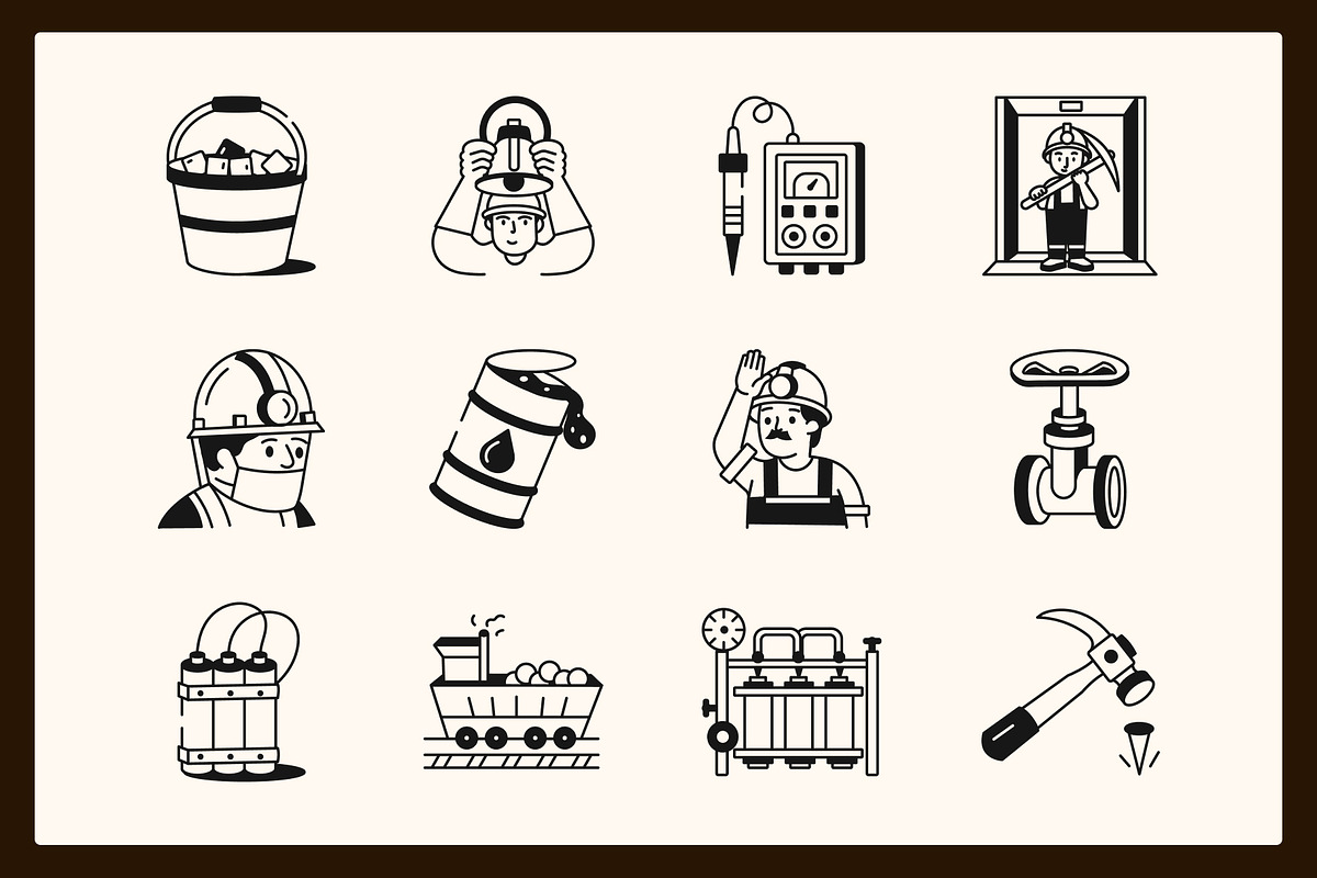 Coal Mine Industry Drawing, an Outline Icon by Vectors Market (Photo 5 of 9)