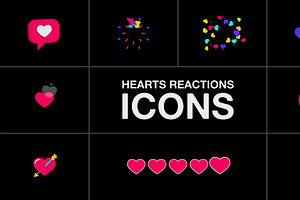 Hearts Reactions Icons for DaVinci, a Templates & Theme by 2dfx
