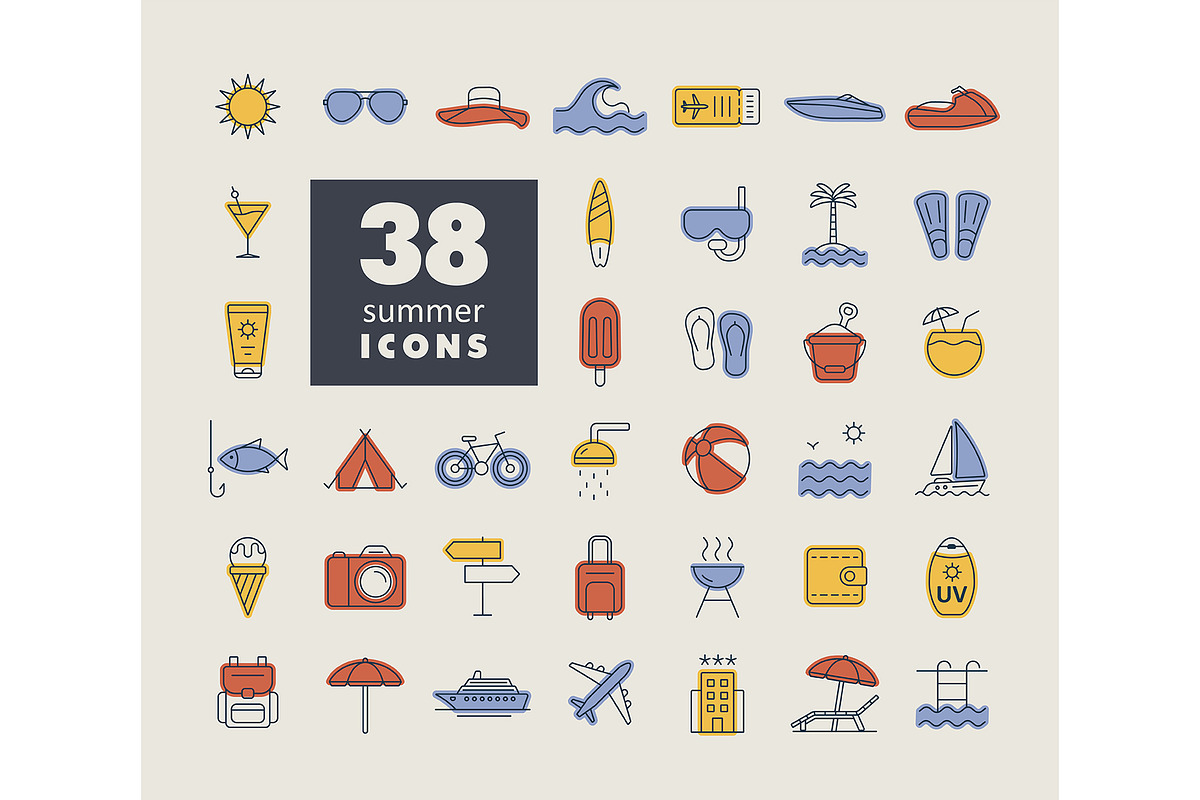 38 Summer vector icons, an Icon by Nasik-Nosik