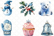 Frosty Christmas Watercolor Clipart, an Illustration by Black Bird Studio (Thumbnail 4 of 6)