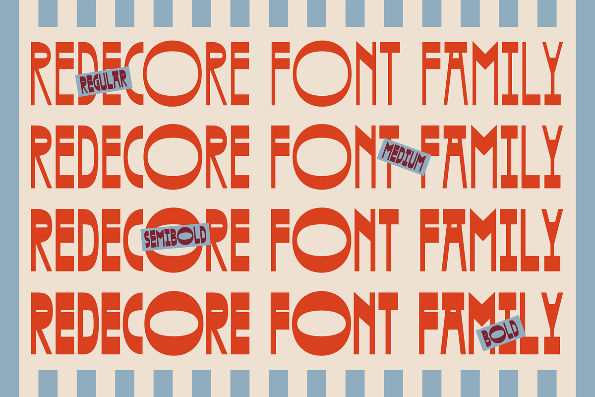 Redecore – Art Deco Font Family, a Sans Serif Font by Griyo Type (Photo 2 of 12)