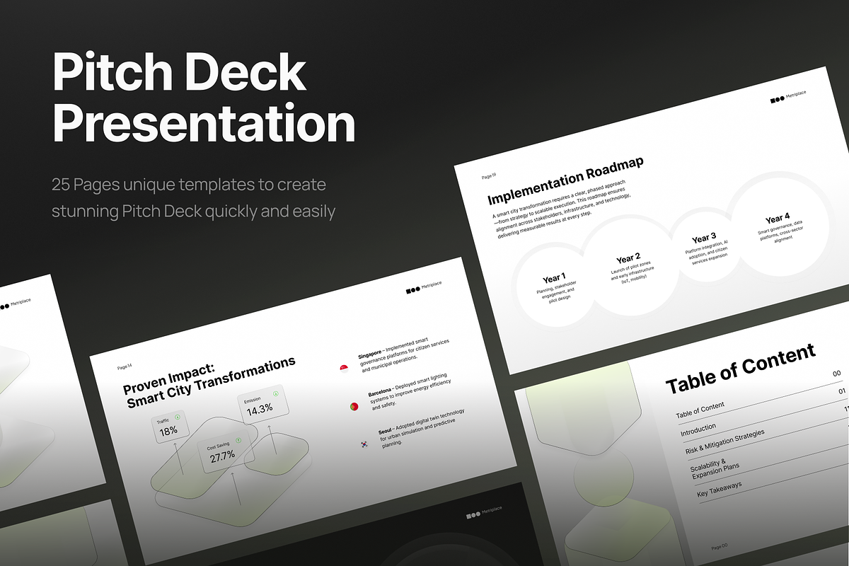 Smart City Architecture Pitch Deck, a Presentation Template by pickolabstudio (Photo 2 of 6)