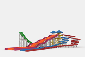 3D Model Waterpark Slide 12