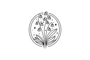 Lily of the Valley Line Logo, a Branding & Logo Template by Buqancreative