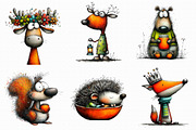 Whimsical Forest Animal Clipart, an Illustration by Libby Wishes (Thumbnail 4 of 7)