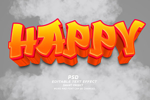 Happy Graffiti PSD Editable Text