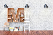 Bookshelf featuring chair, decoration, and brick, a School & Education Photo by DigitalPen (Thumbnail 2 of 2)