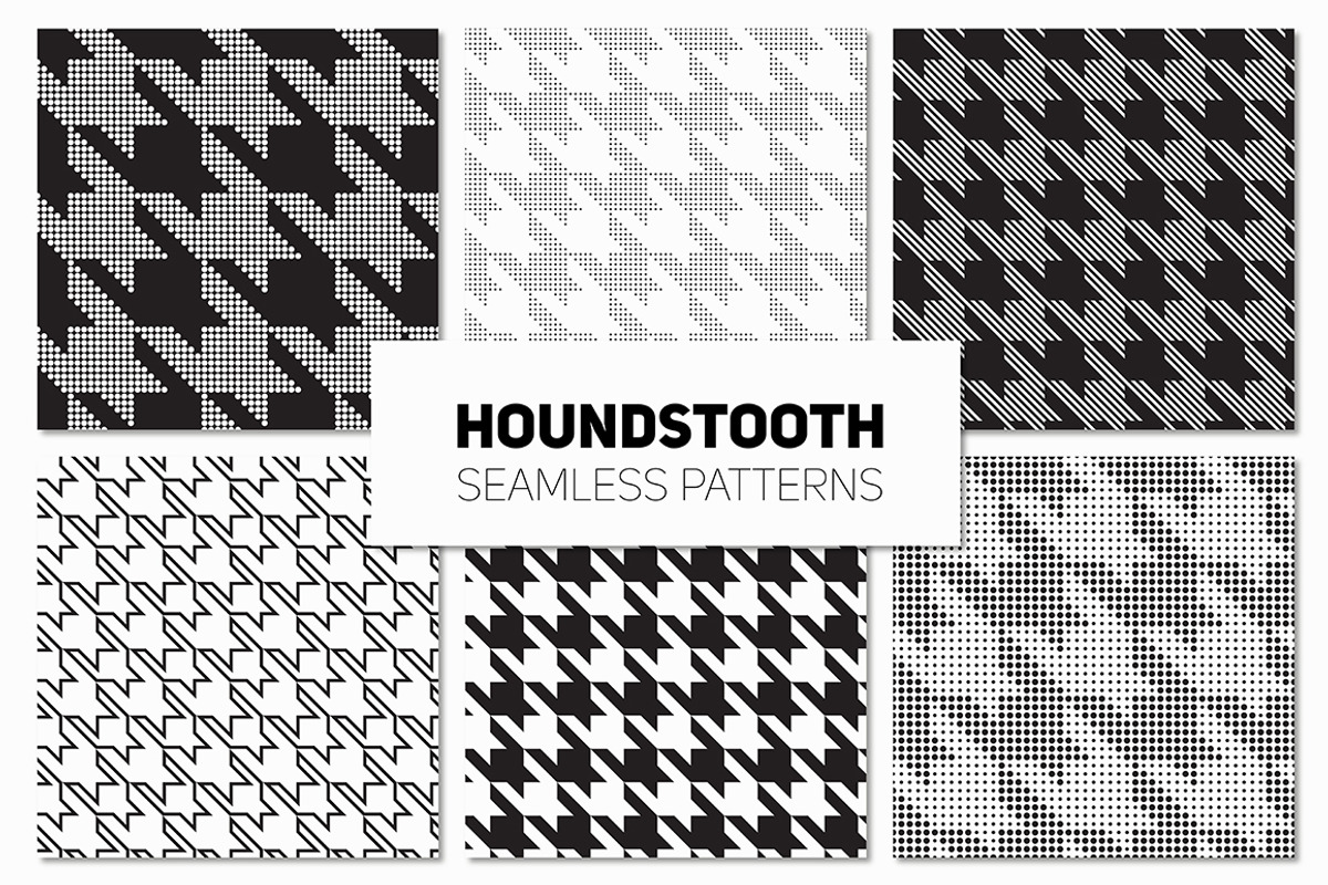 Houndstooth. Seamless Patterns Set, a Pattern Graphic by Curly_Pat (Photo 1 of 5)