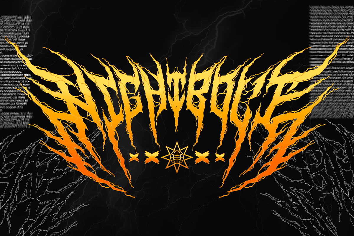 Megavolts | Black Metal Font, a Blackletter Font by Denustudios (Photo 2 of 12)