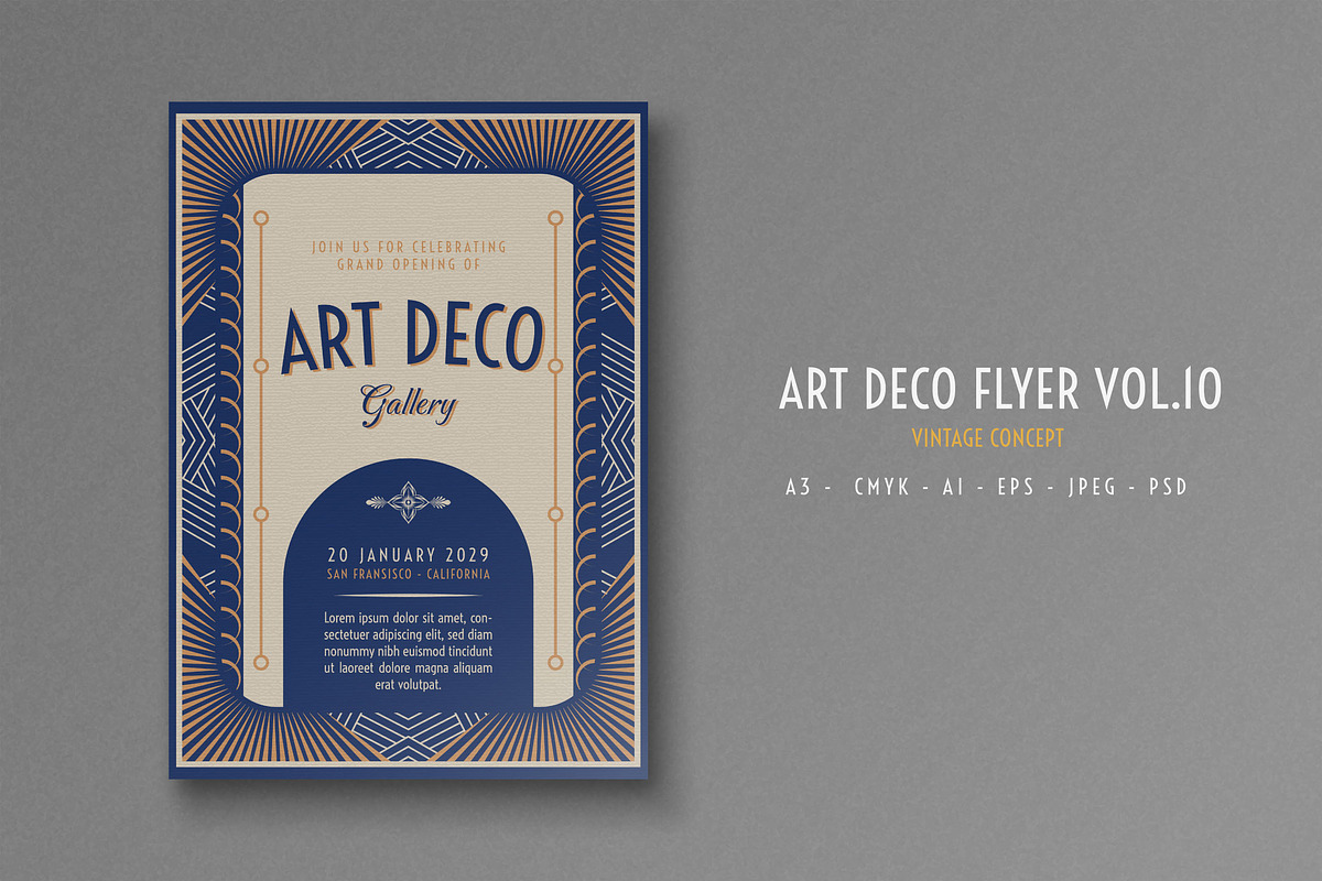 Art Deco Flyer Vol.10, a Flyer Template by Bewalrus Studio