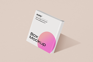 Thin Square Box Mockup