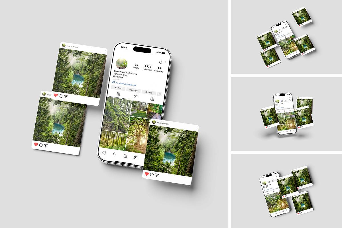 Instagram social media mockup, an iPhone Mockup by Pikachudesign (Photo 1 of 5)