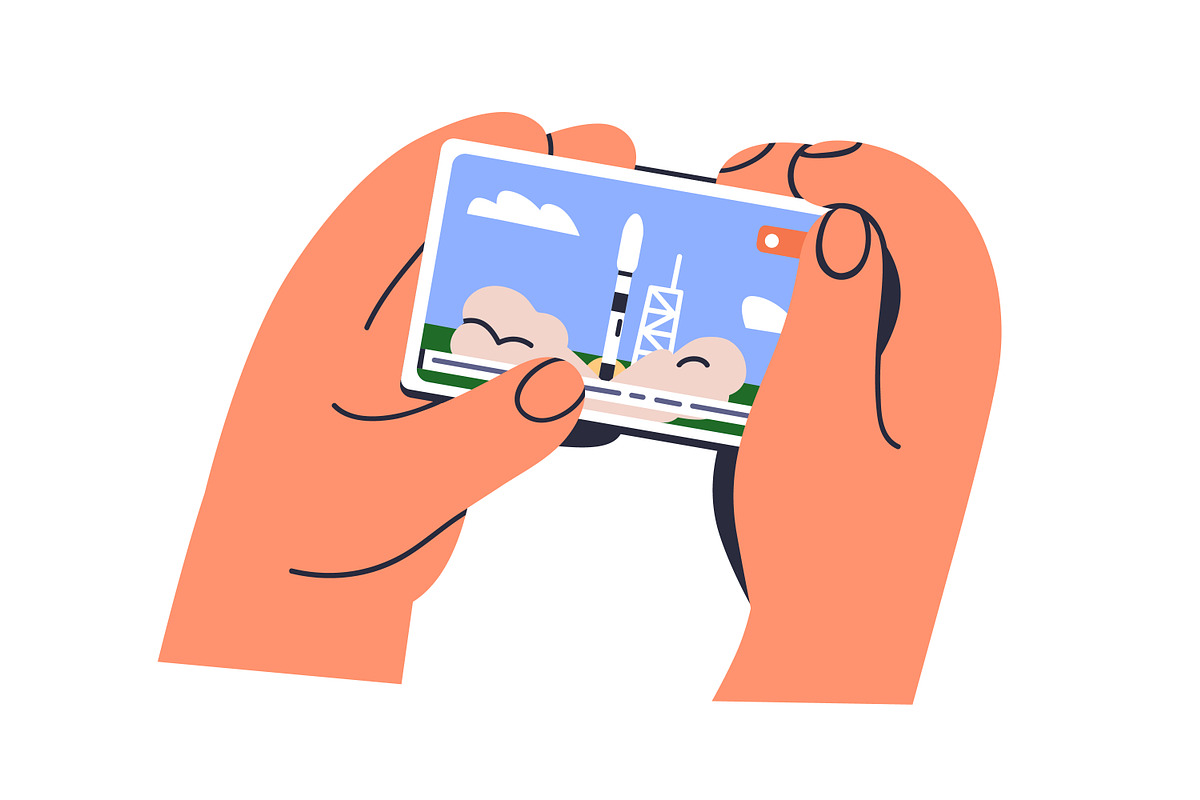 Hands hold phones with online videos, a Technology Illustration by Good Studio (Photo 8 of 9)