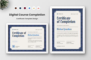 Modern Certificate for Course, a Stationery Template by twinstd