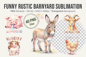 Funny Rustic Barnyard Sublimation, an Illustration by Artnoy