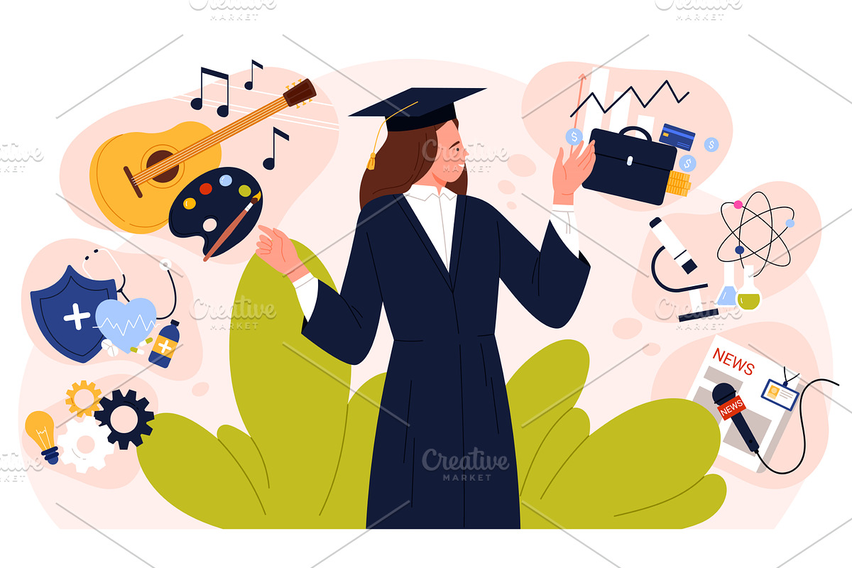 Future profession and career choice, a Person Illustration by Flashvector