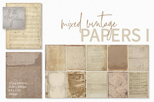 Mixed Vintage Papers I Textures